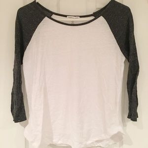 🌸 Grey&White Baseball Tee